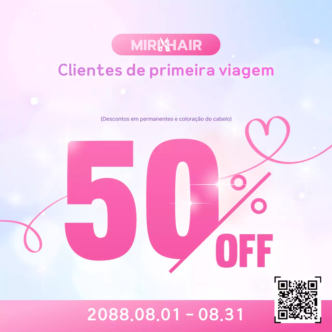 Desconto no Salão de Beleza Pink Simple