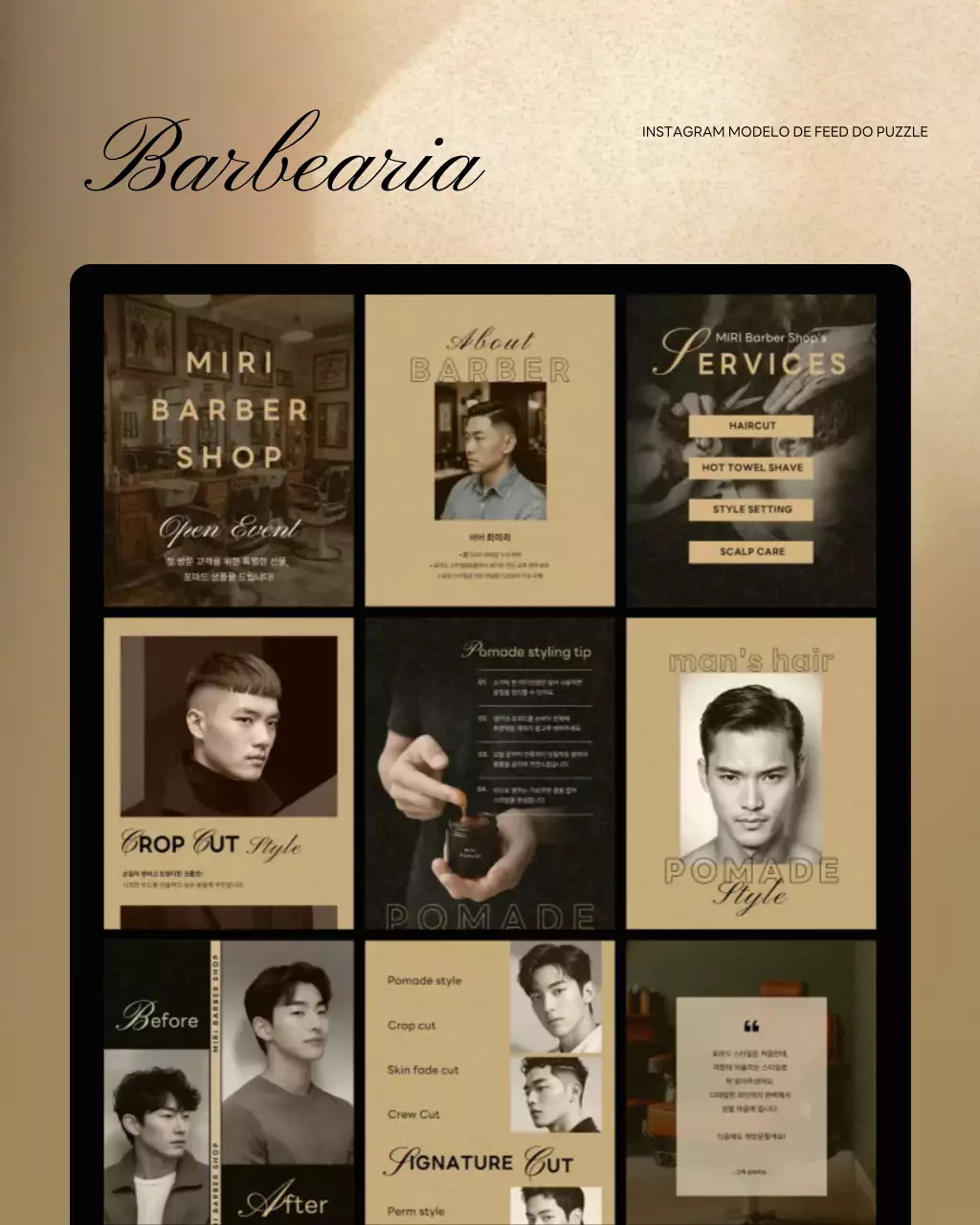 Promoção de salão de beleza vintage bege