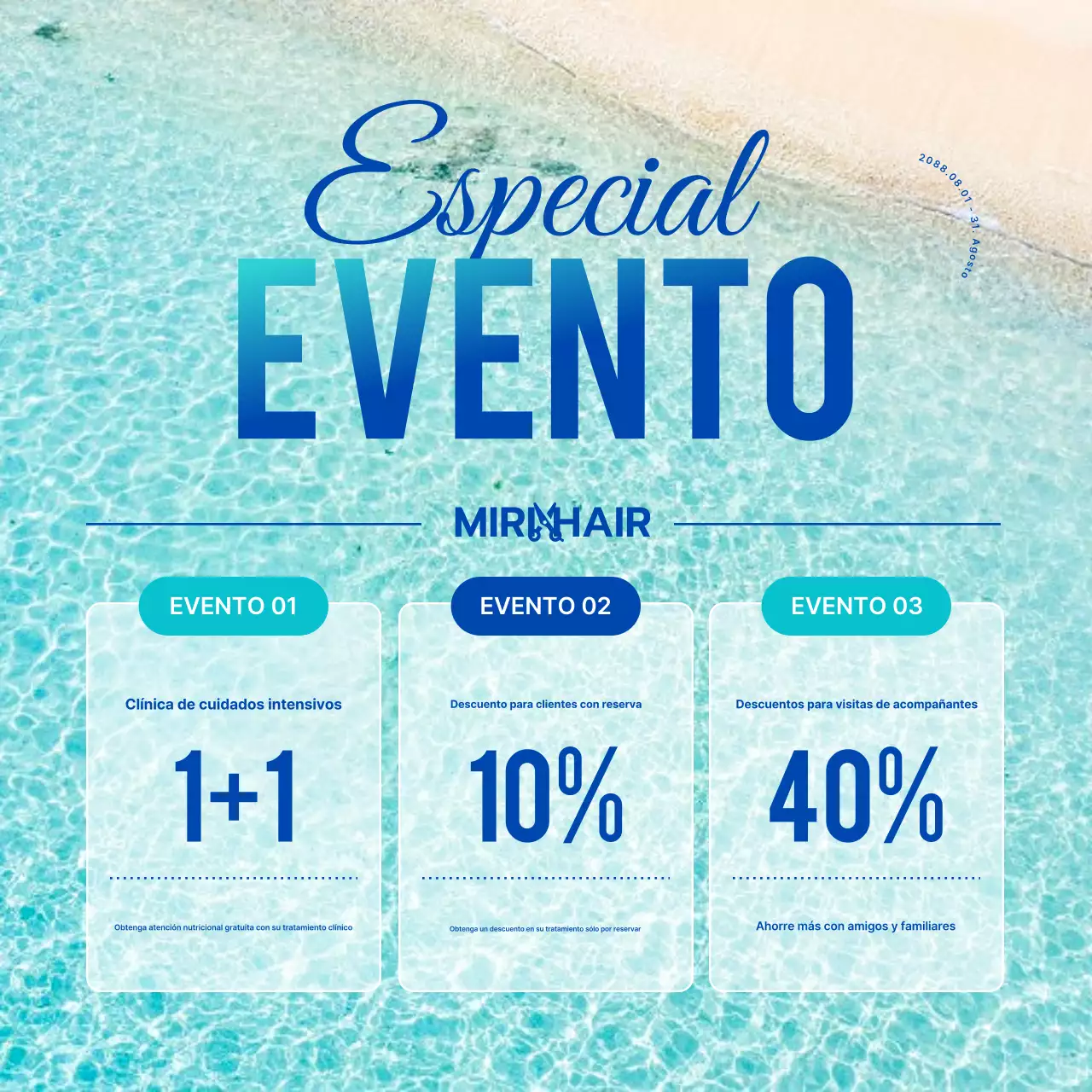 Evento de descuento moderno Sky Blue