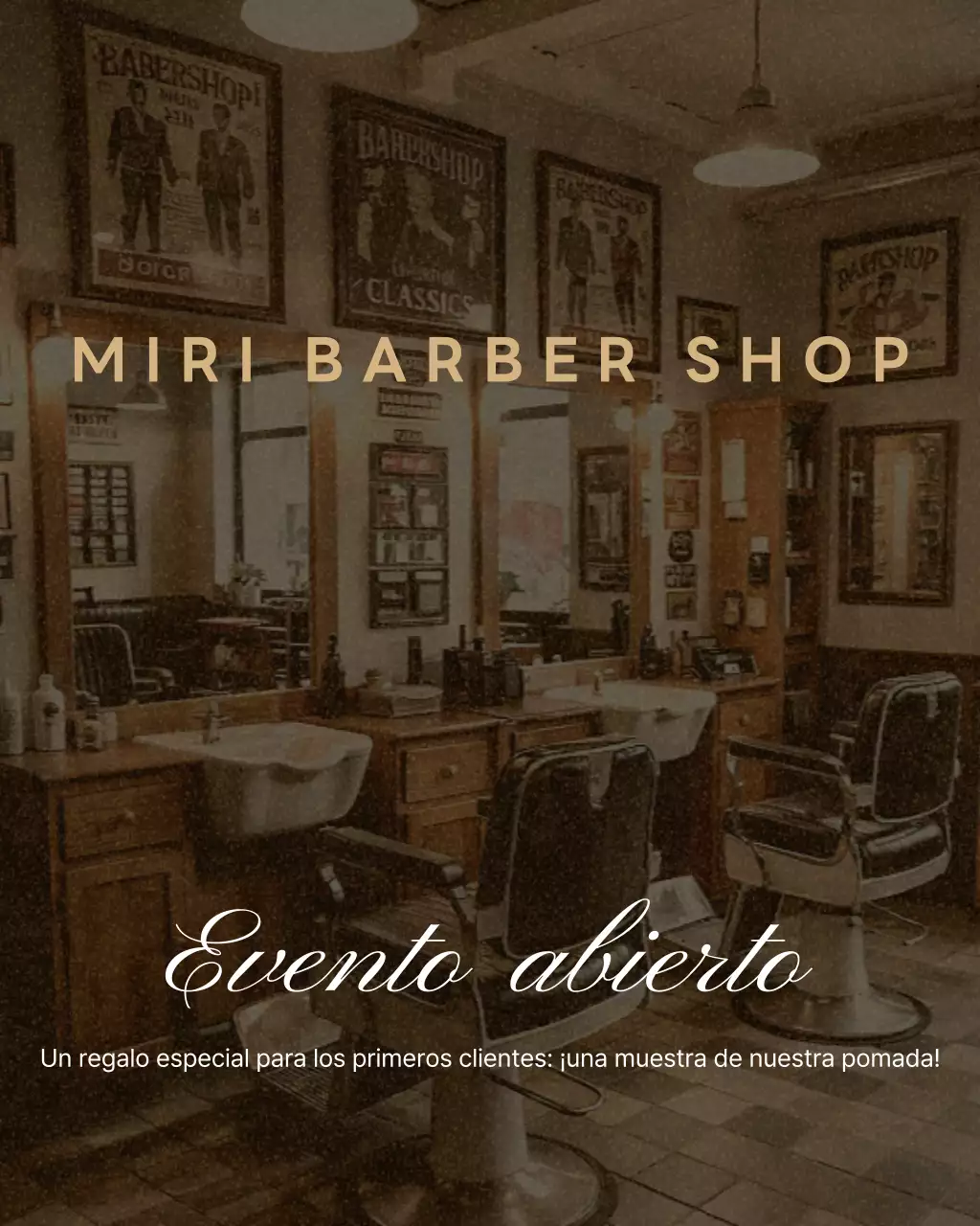 Promoción de salón de belleza vintage beige