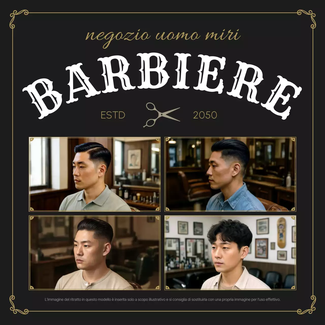 Promozione Barbershop Vintage Nero