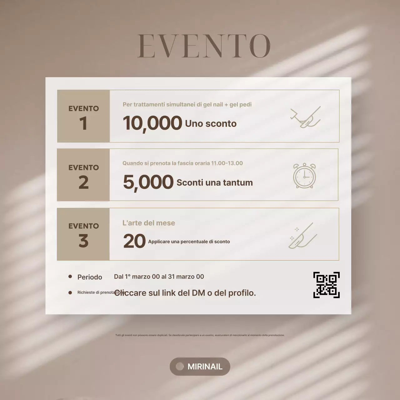 Informazioni sull'evento Beige Clean Discount