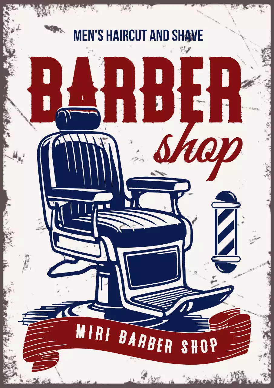 Quảng cáo tiệm cắt tóc Red Vintage