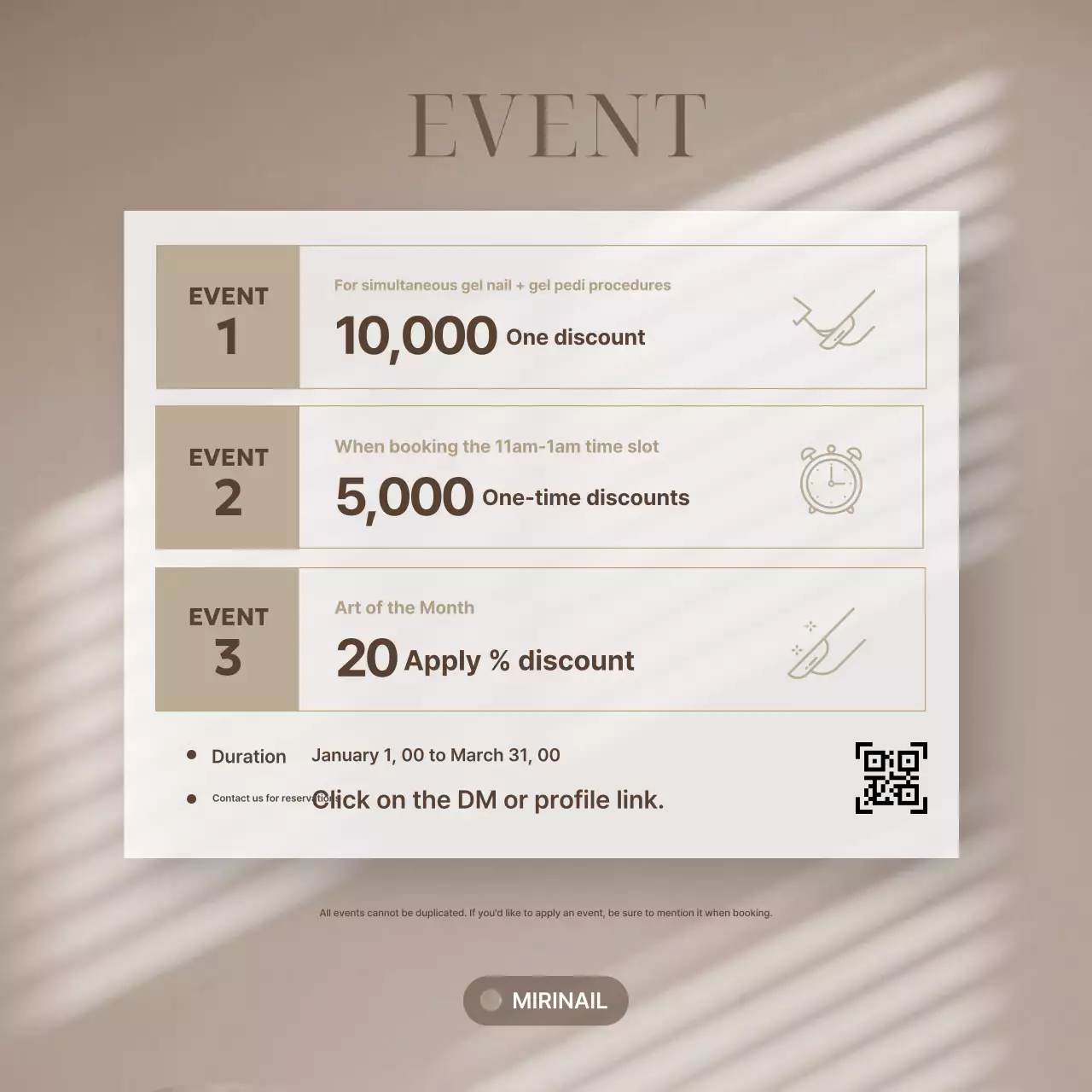 Thông tin sự kiện giảm giá Beige Clean