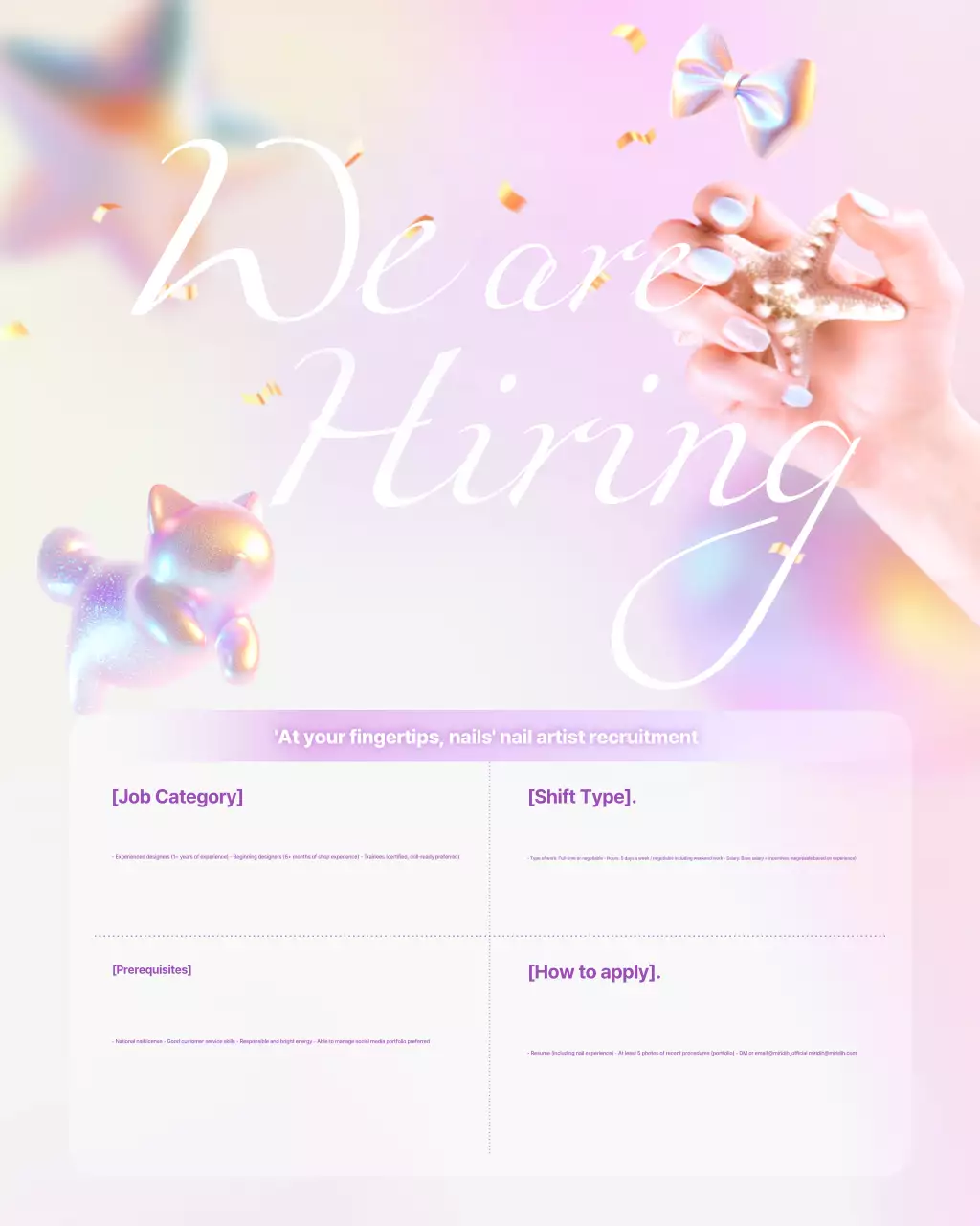 Pink Newtro Nail Art Recruitment Announcement