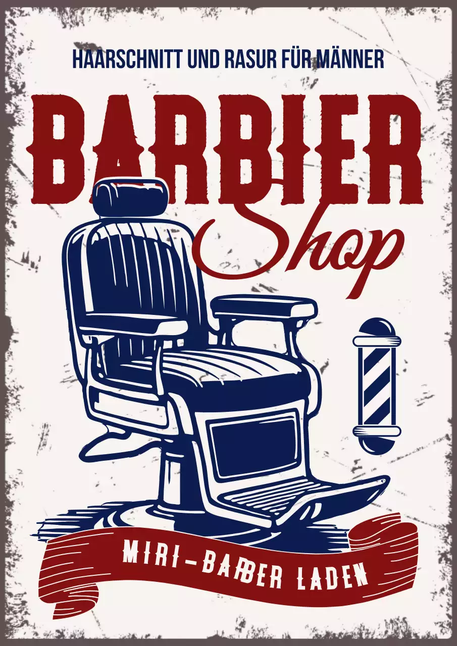 Rote Vintage Barbershop-Werbung