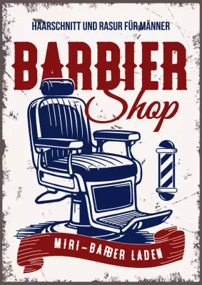Rote Vintage Barbershop-Werbung