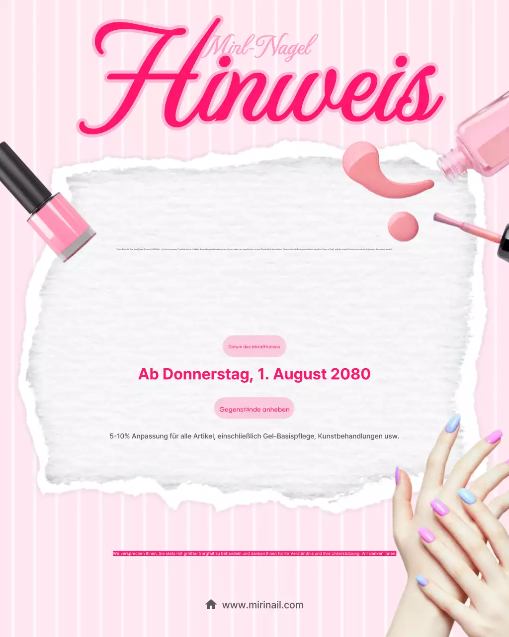 Preisführer für moderne Nagelkunst in Pink