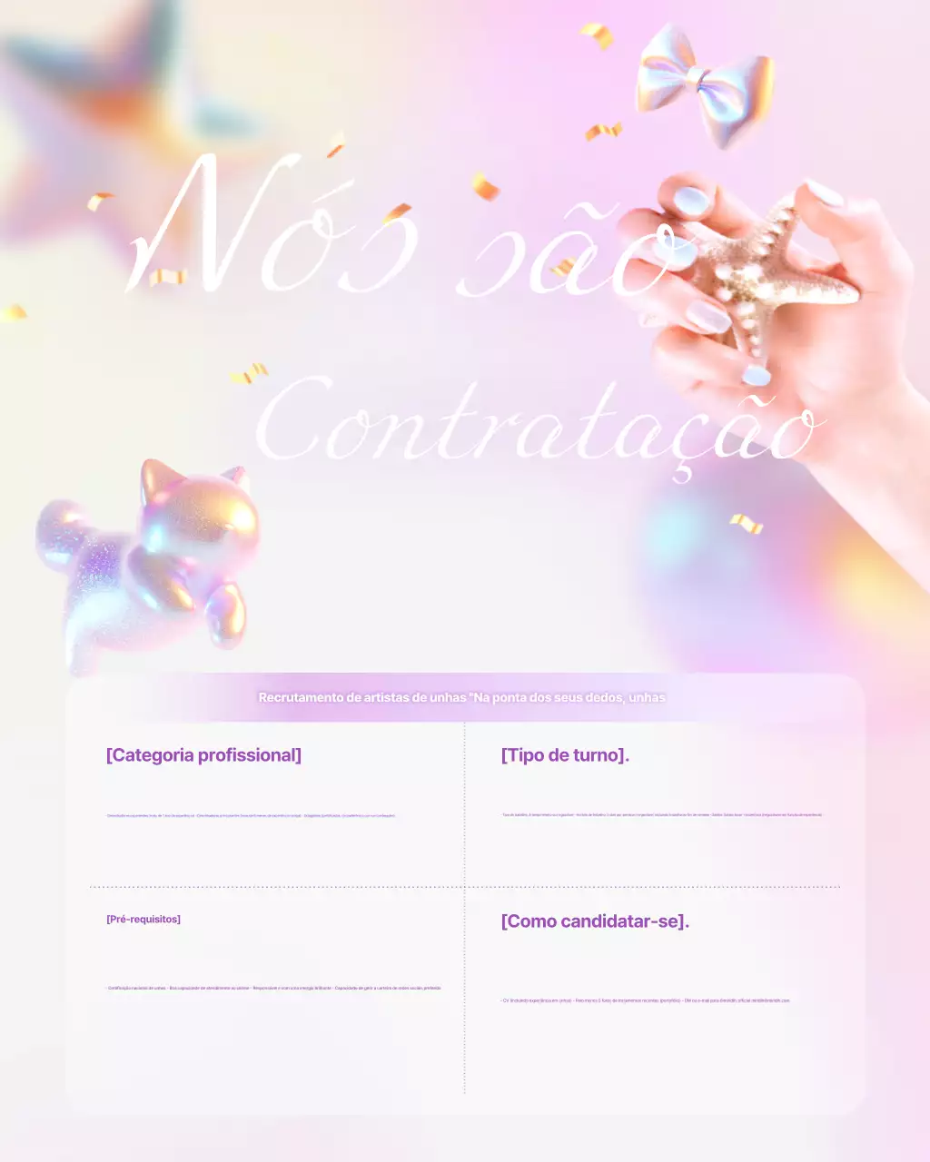 Anúncio de recrutamento de Pink Newtro Nail Art