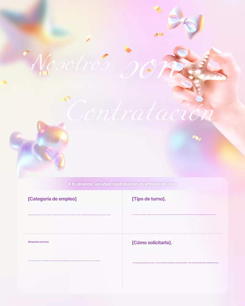 Anuncio de contratación de Pink Newtro Nail Art