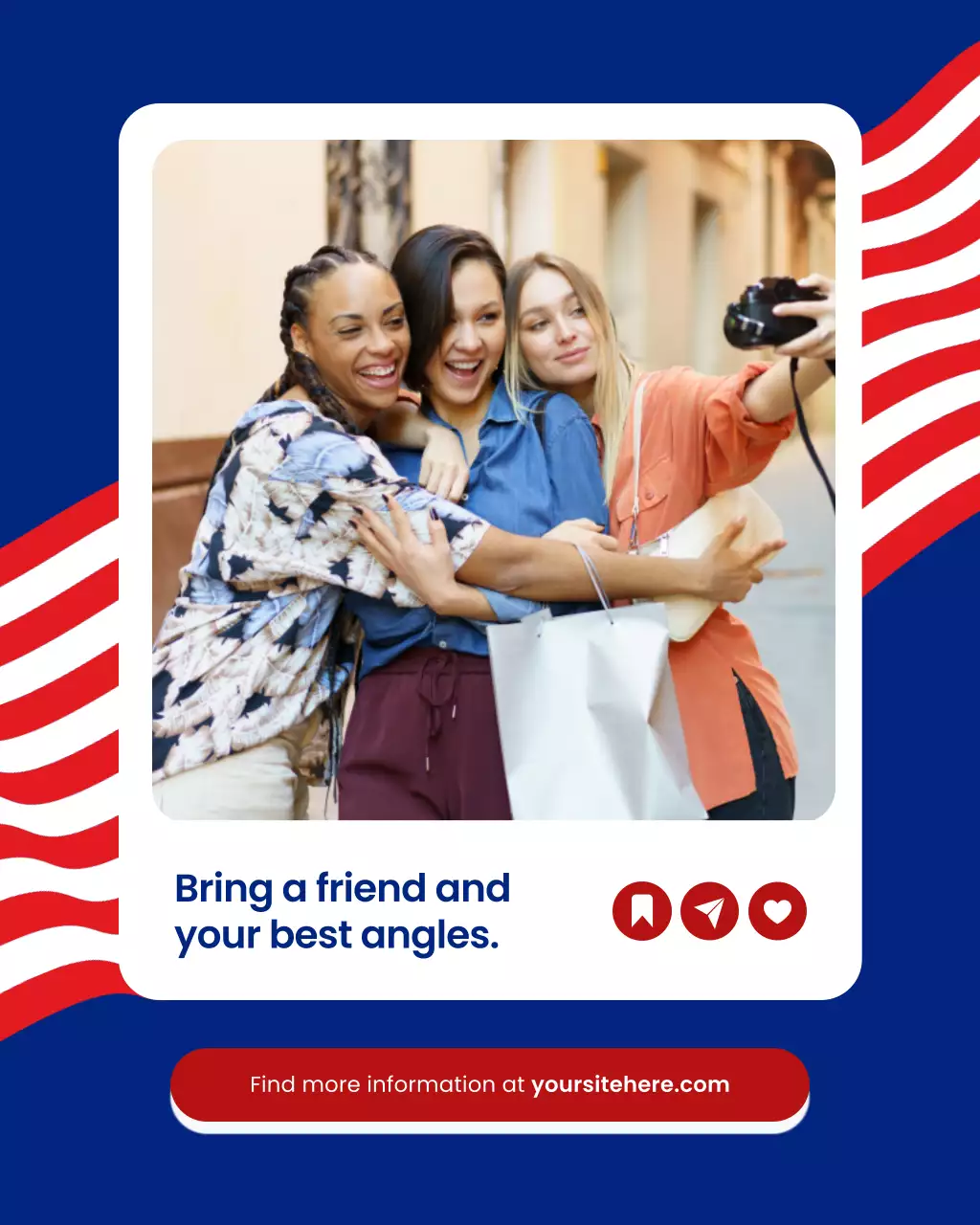 Blue and Red Bold Modern Photography Tour Instagram Carousel Post