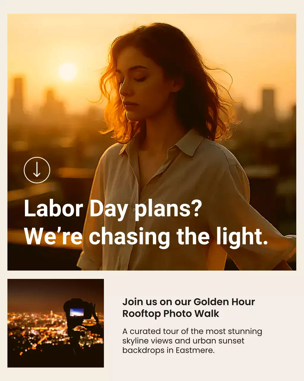 Beige and Brown Bold Minimalist Photography Tour Instagram Carousel Post