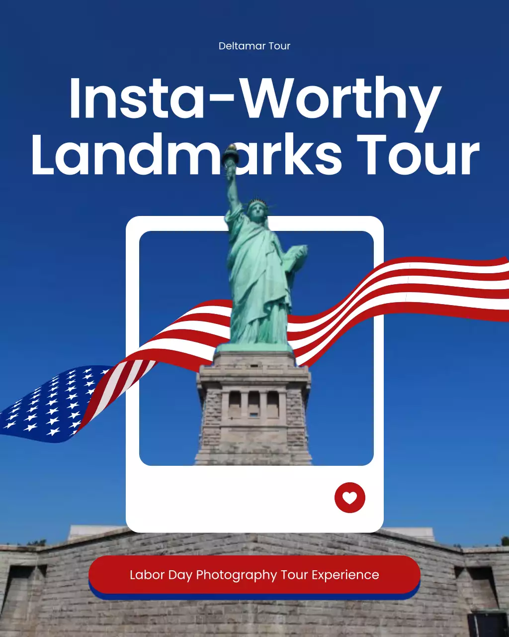 Blue and Red Bold Modern Photography Tour Instagram Carousel Post