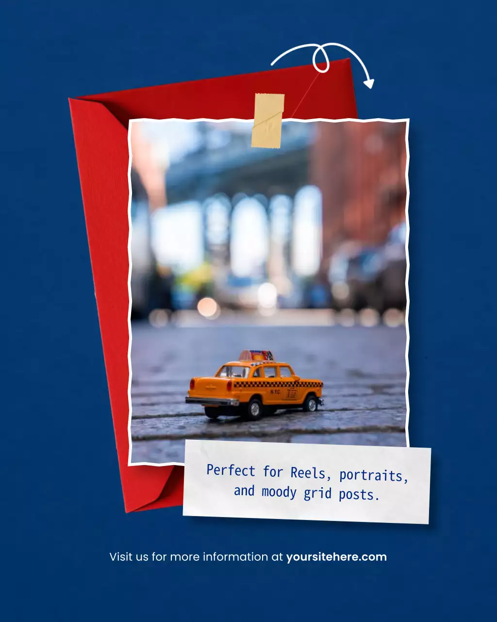 Tur Fotografi Hari Buruh Minimalis Vintage Biru dan Putih di Instagram Carousel Post