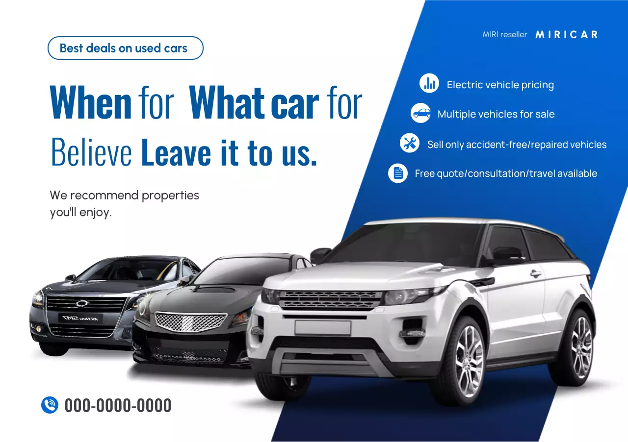 blue modern car sale advertisement