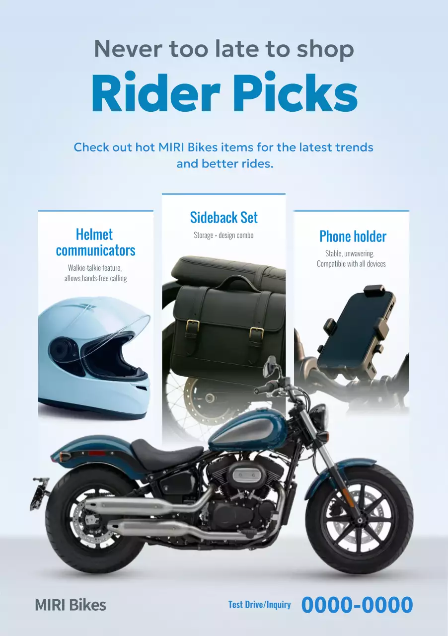 promosi sepeda motor modern biru