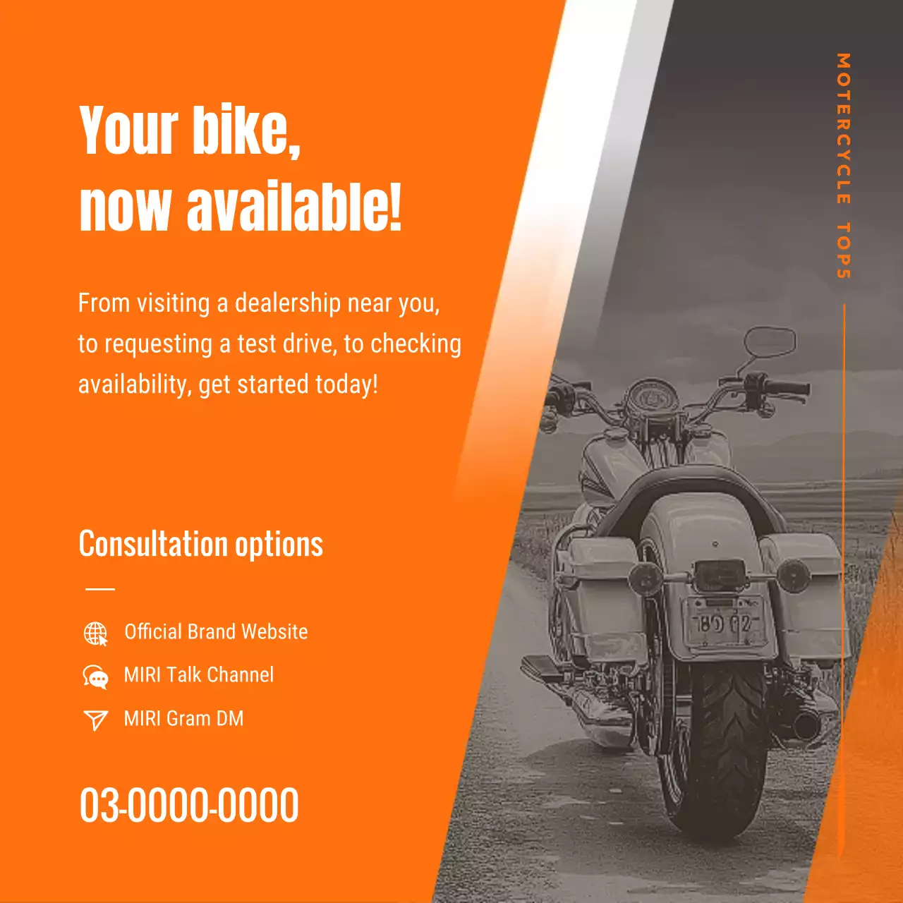orange modern motorcycle promotion
