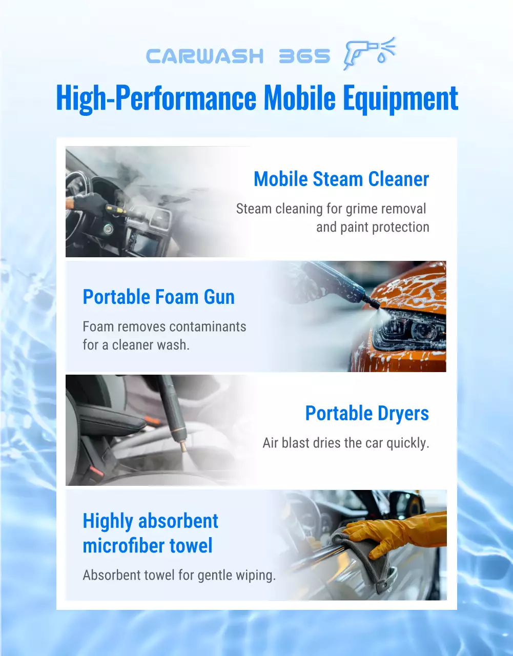 anúncio de serviço de carro moderno azul