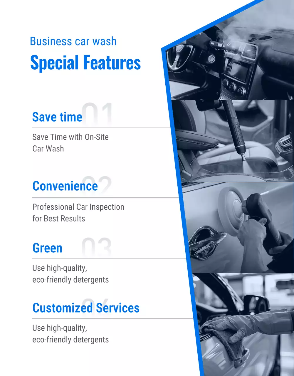 anúncio de serviço de carro moderno azul