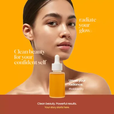 Orange Modern Skincare Advertisement