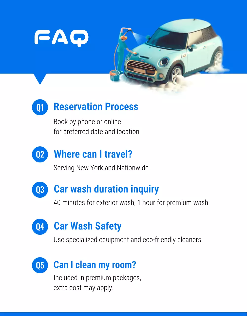 anúncio de serviço de carro moderno azul