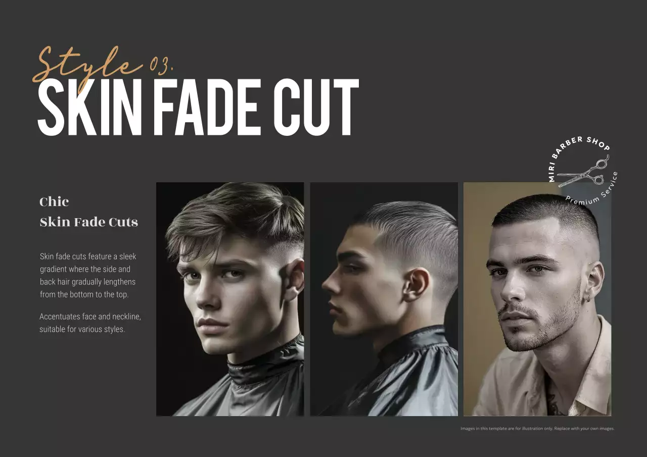 black modern haircut advertisement