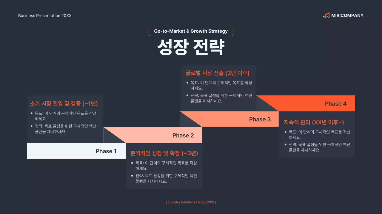 검정 모던 비즈니스 프레젠테이션 안내 IR
