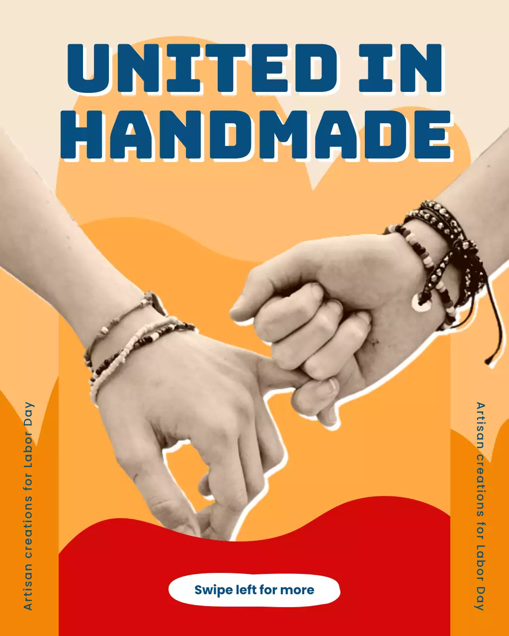 Orange and Red Color Themed Labor Day Handmade Product Showcase Instagram Post