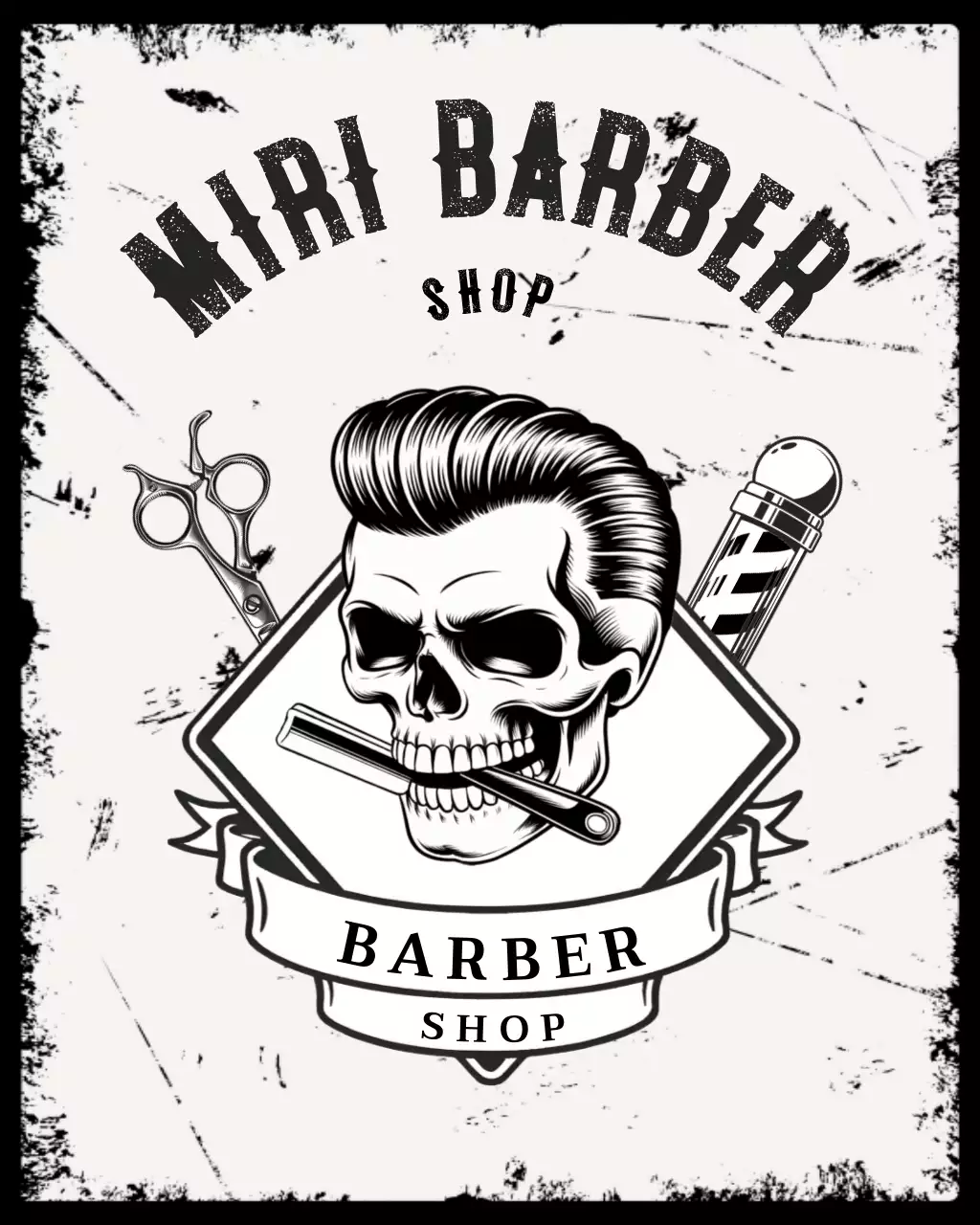 black vintage barber advertisement