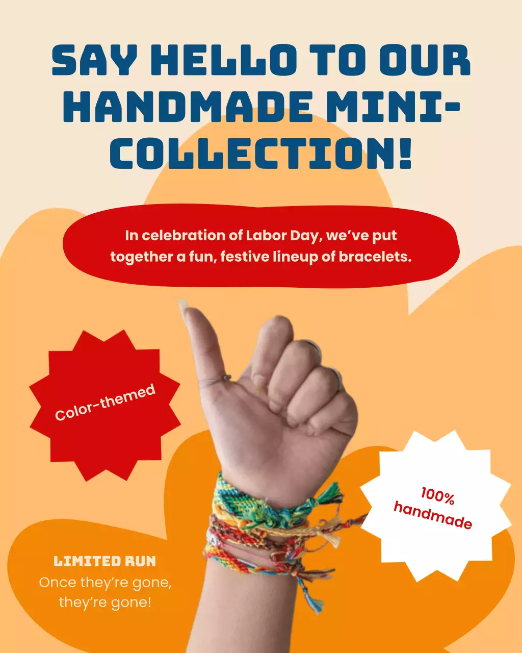 Bài đăng trên Instagram về chủ đề Ngày Lao động với chủ đề màu cam và đỏ.