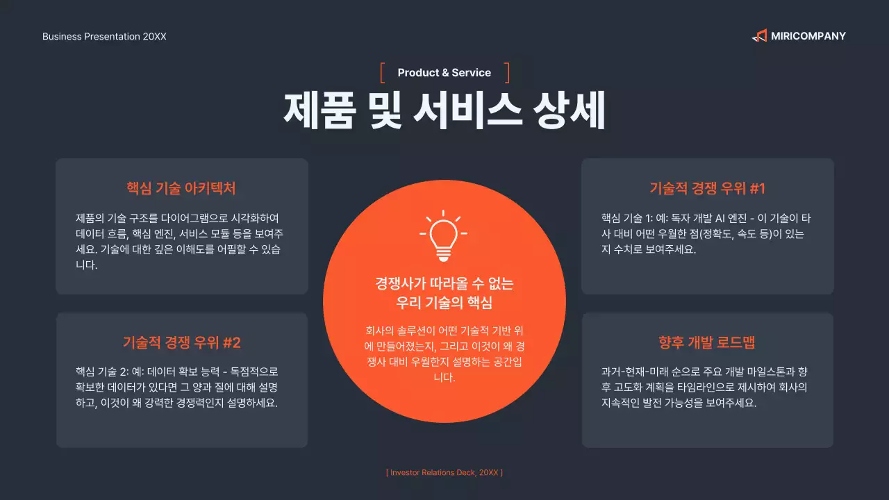 검정 모던 비즈니스 프레젠테이션 안내 IR