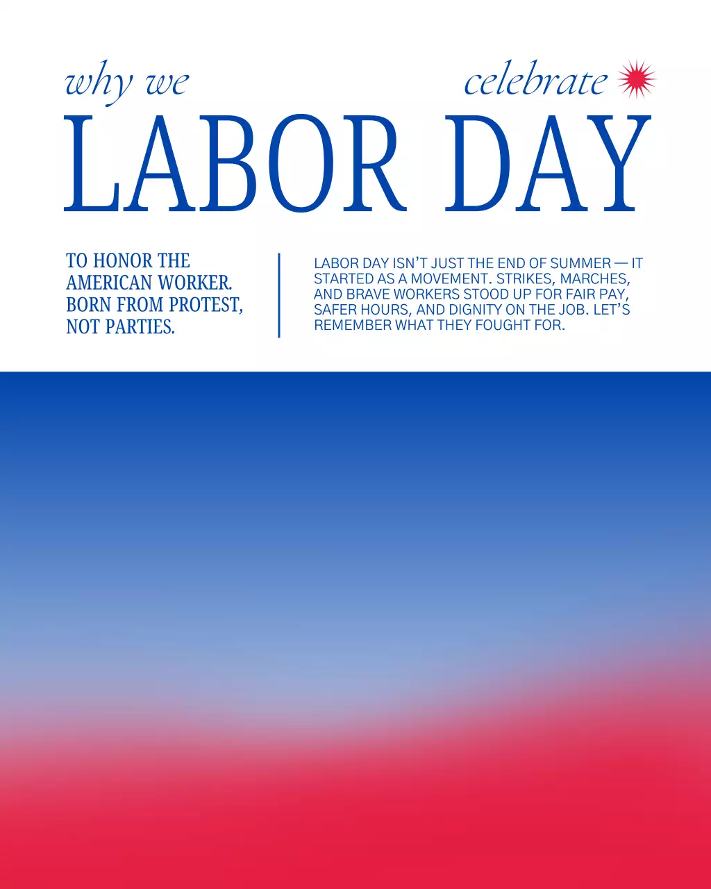 Blue Classic Labor Day Instagram Post