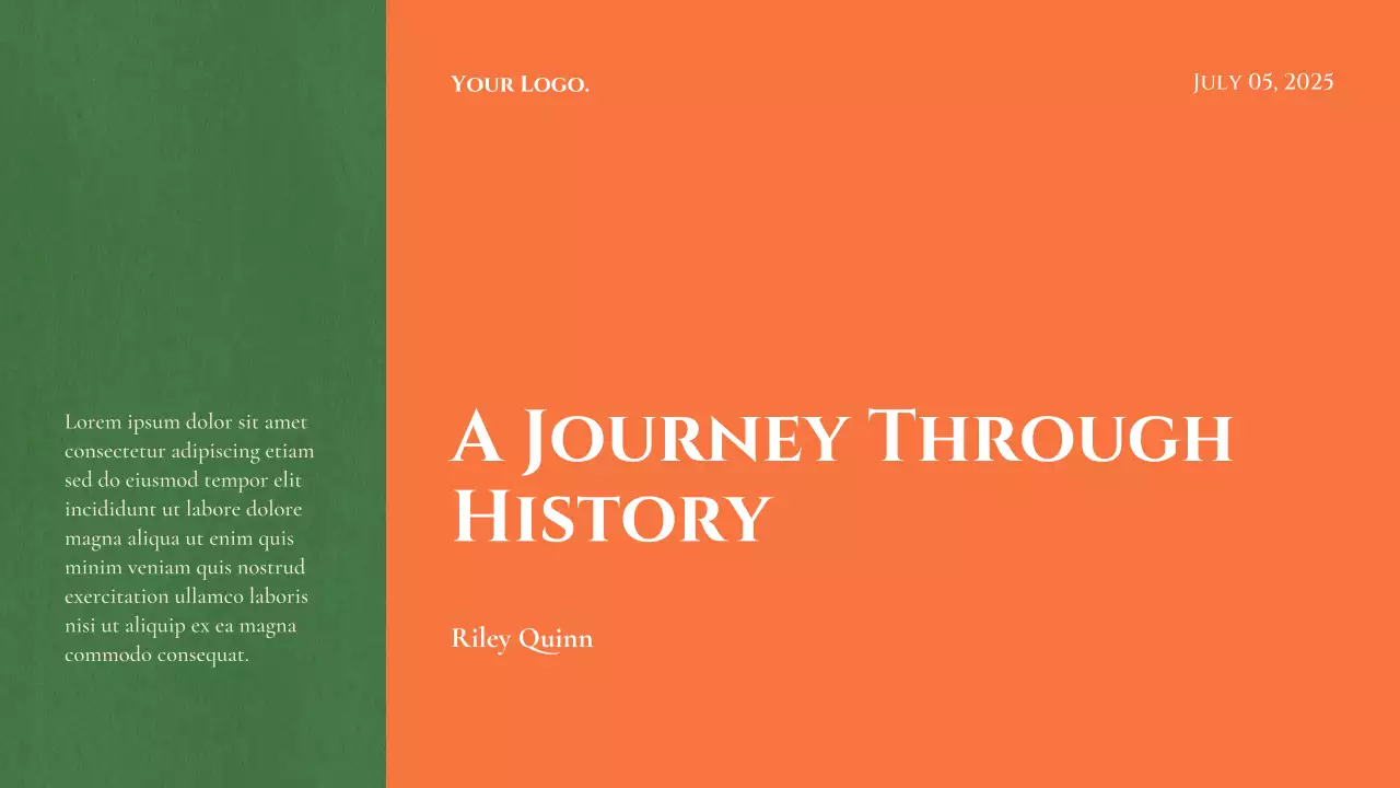 Orange Classic History Book Cover Style Presentation