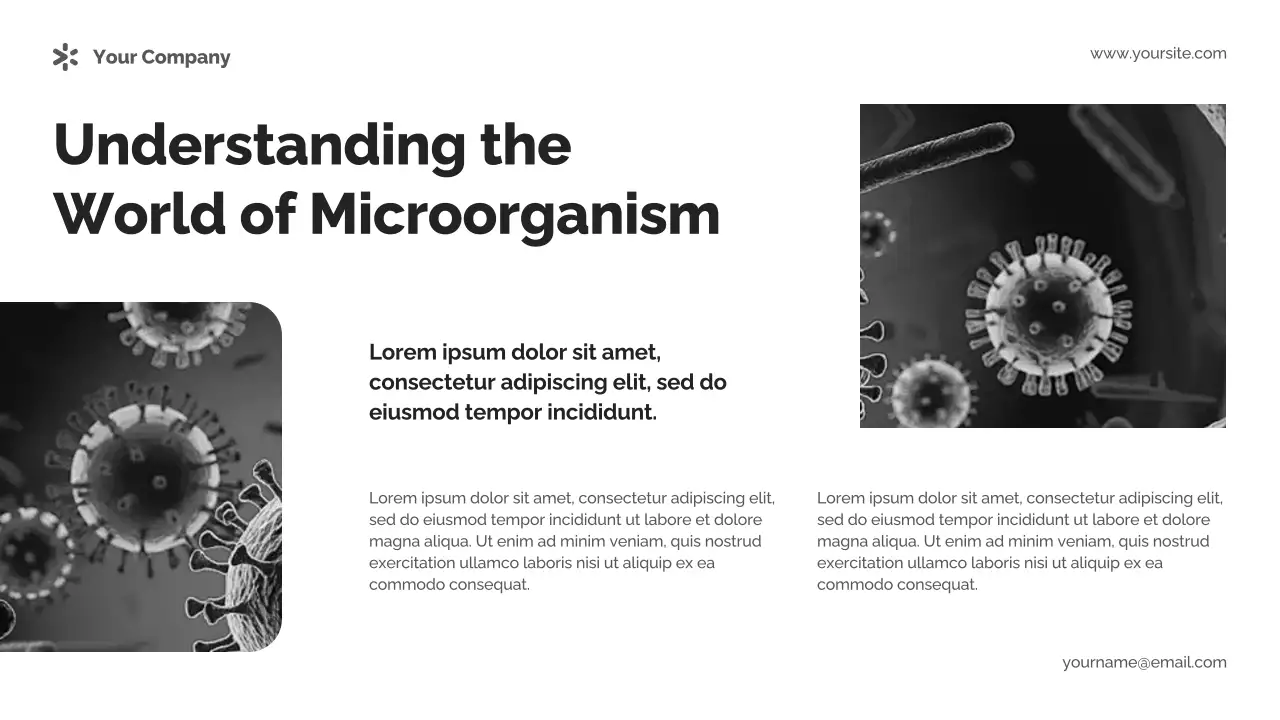 Black and White Modern Germs Information Presentation