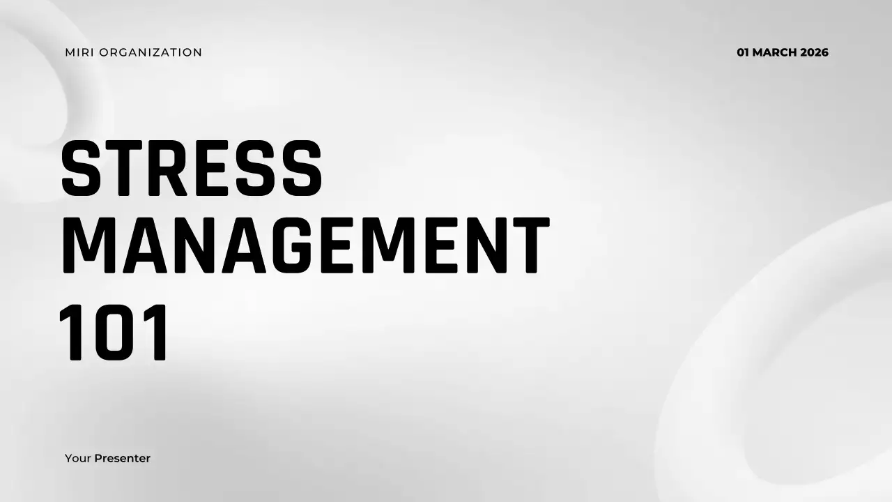 Grey Minimalist Stress Management Lecture Presentation