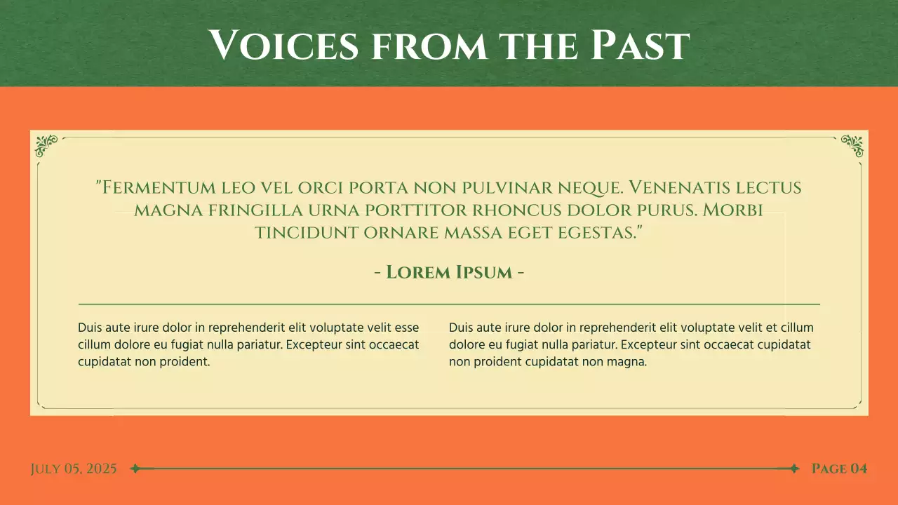 Orange Classic History Book Cover Style Presentation