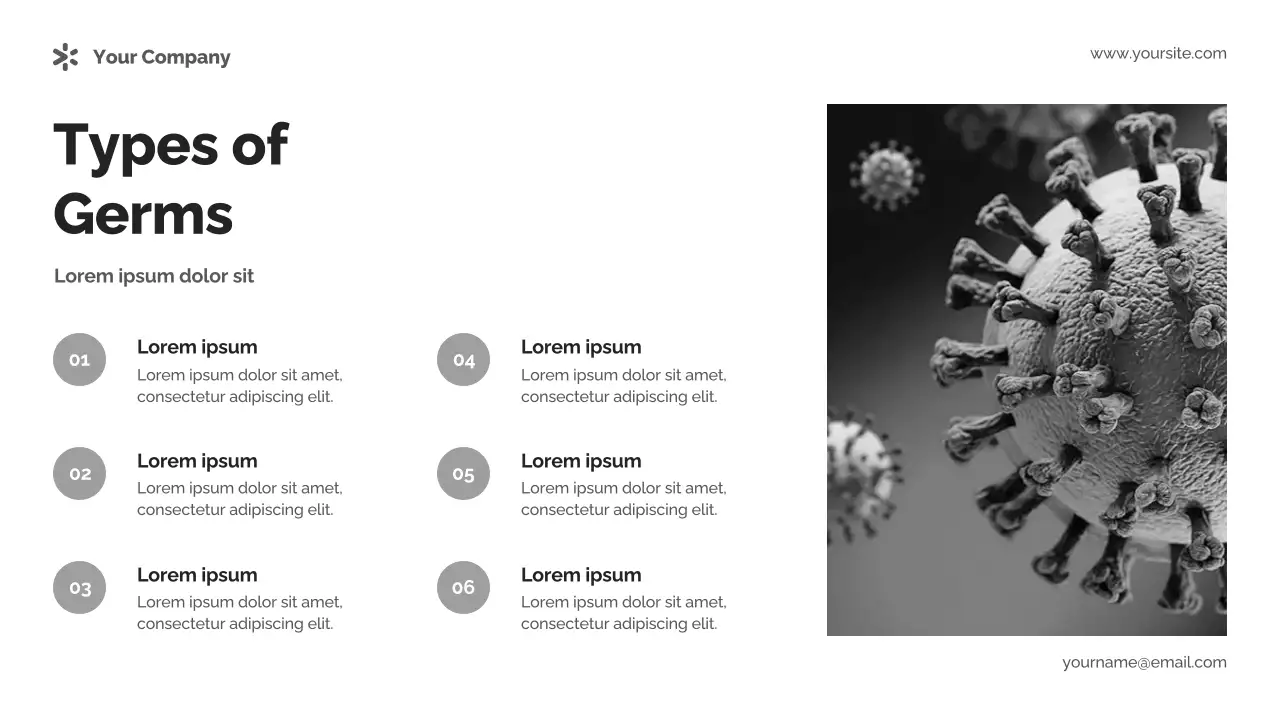 Black and White Modern Germs Information Presentation