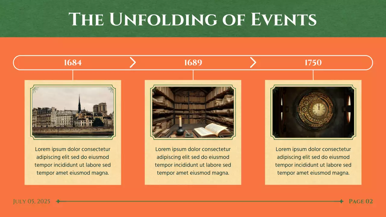 Orange Classic History Book Cover Style Presentation