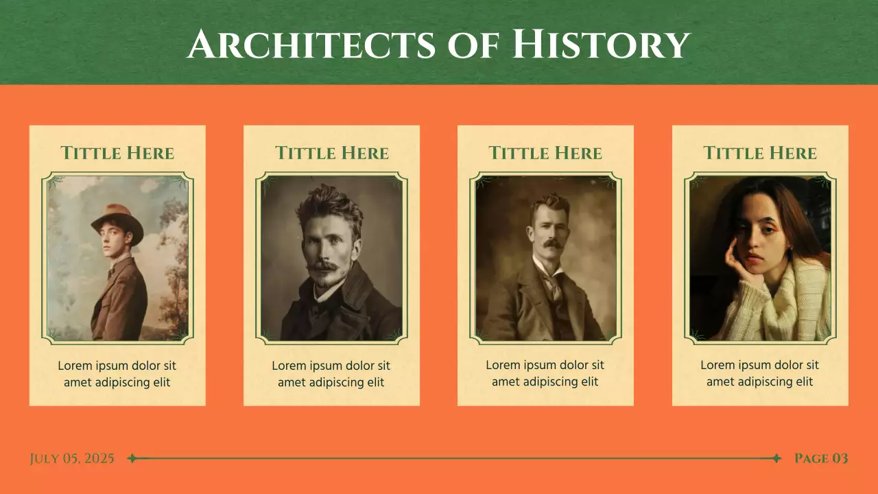 Orange Classic History Book Cover Style Presentation