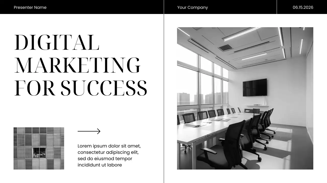 Black Modern Marketing Presentation