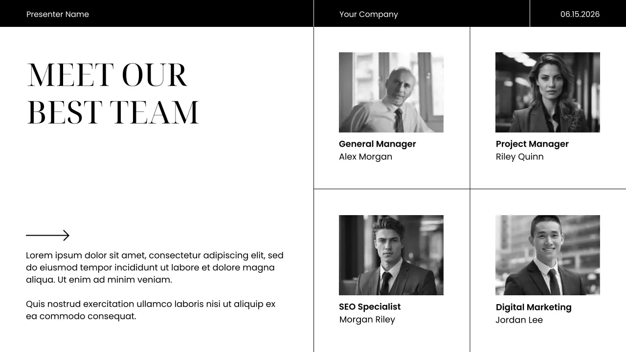 Black Modern Marketing Presentation