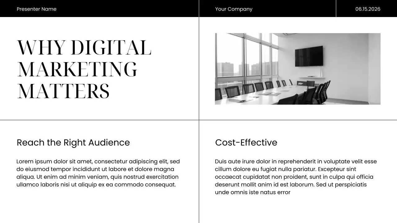 Black Modern Marketing Presentation