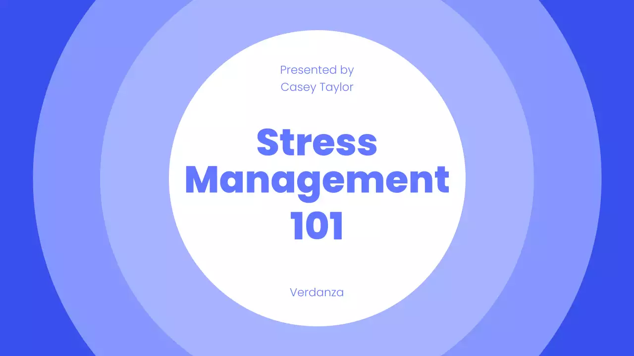 Blue Modern Stress Management Lecture Presentation