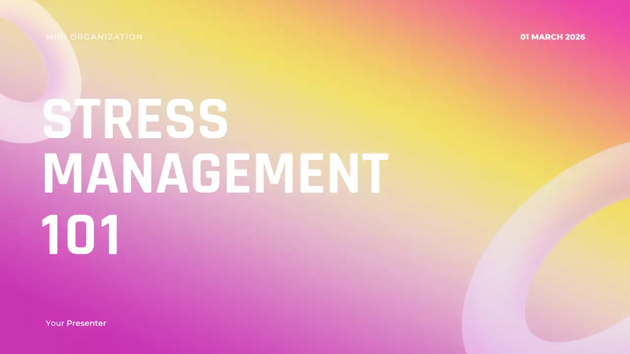Pink Modern Stress Lecture Presentation