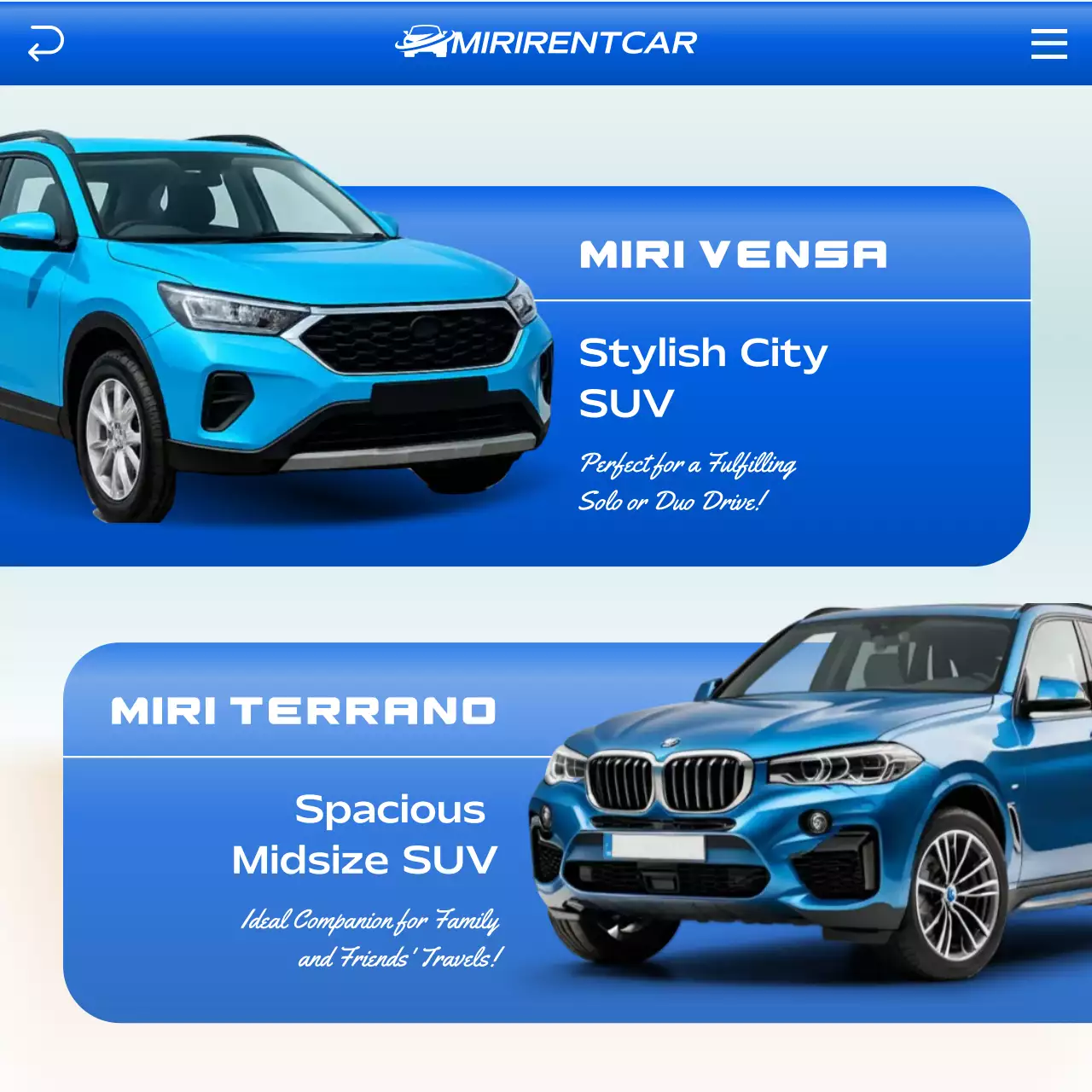 blue modern SUV promotion