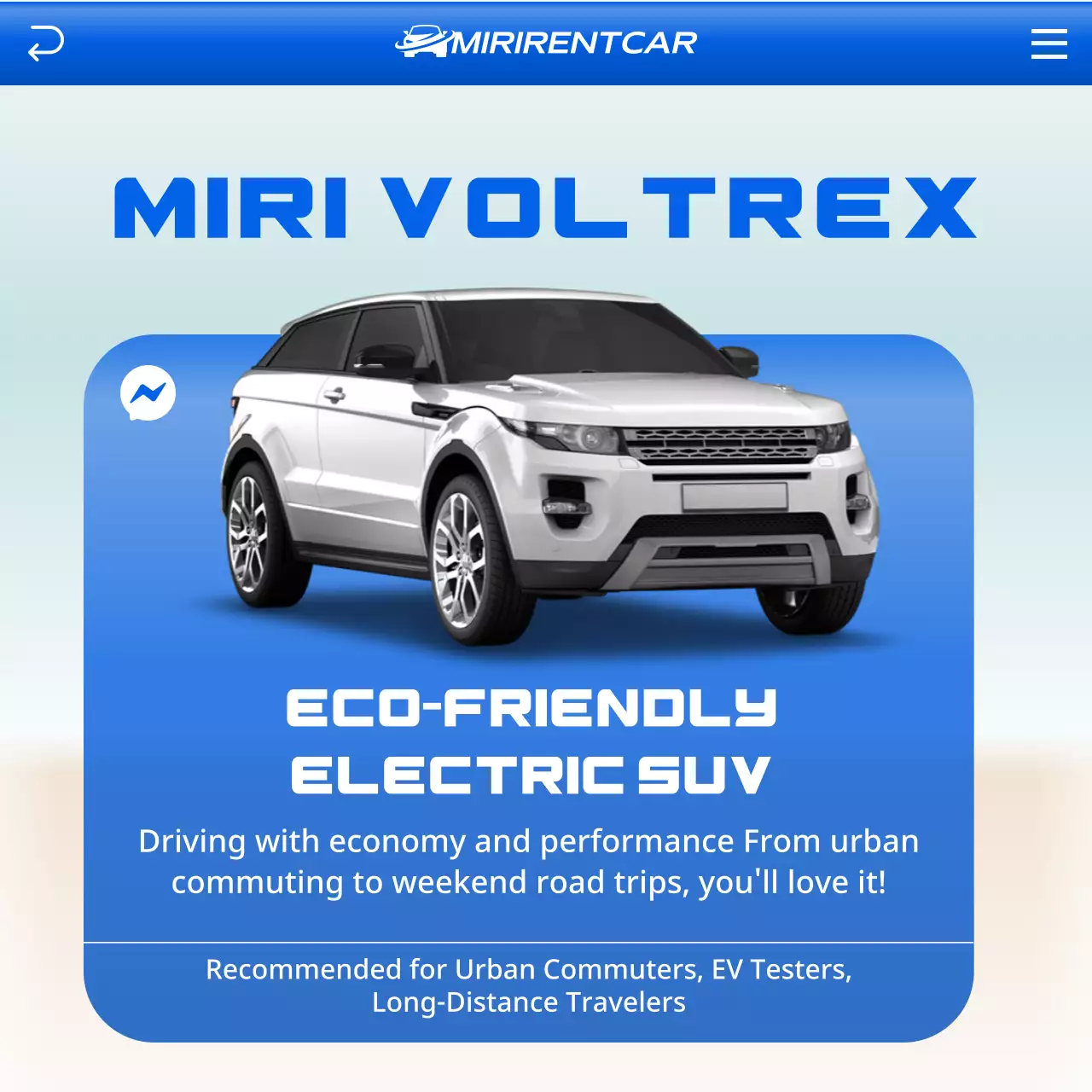 blue modern SUV promotion