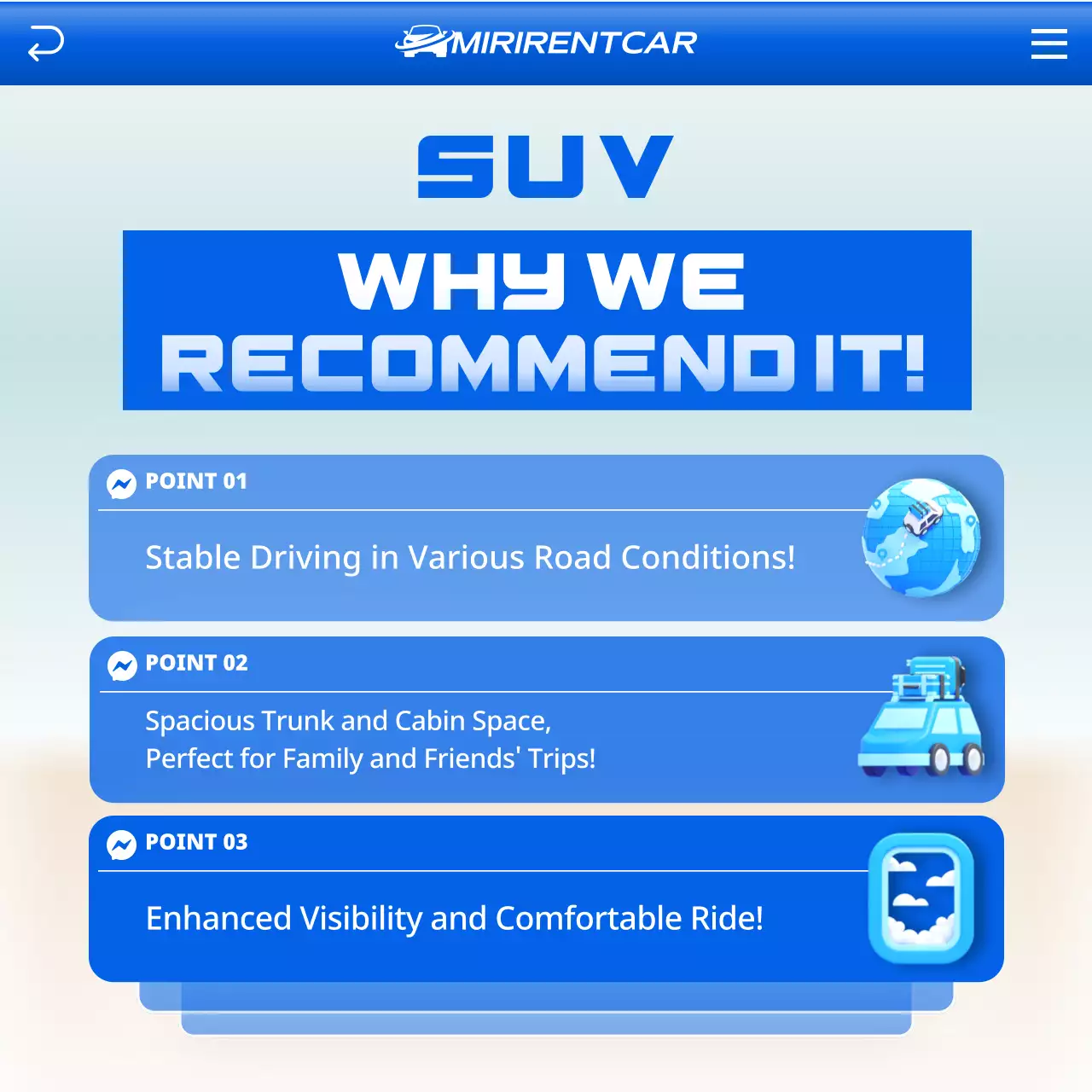 blue modern SUV promotion