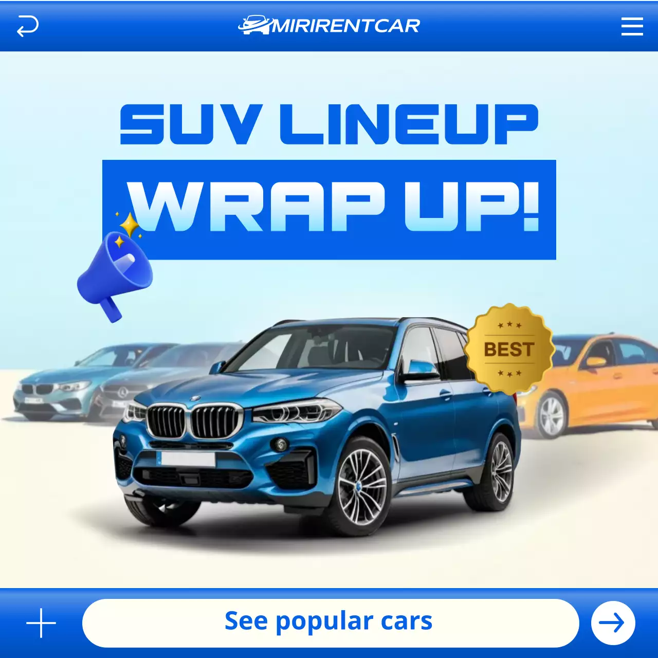 blue modern SUV promotion