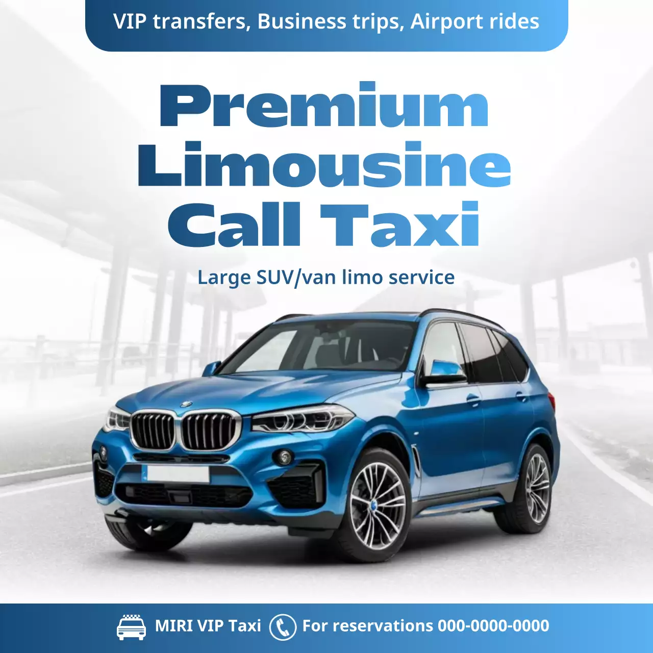 promosi limusin modern biru