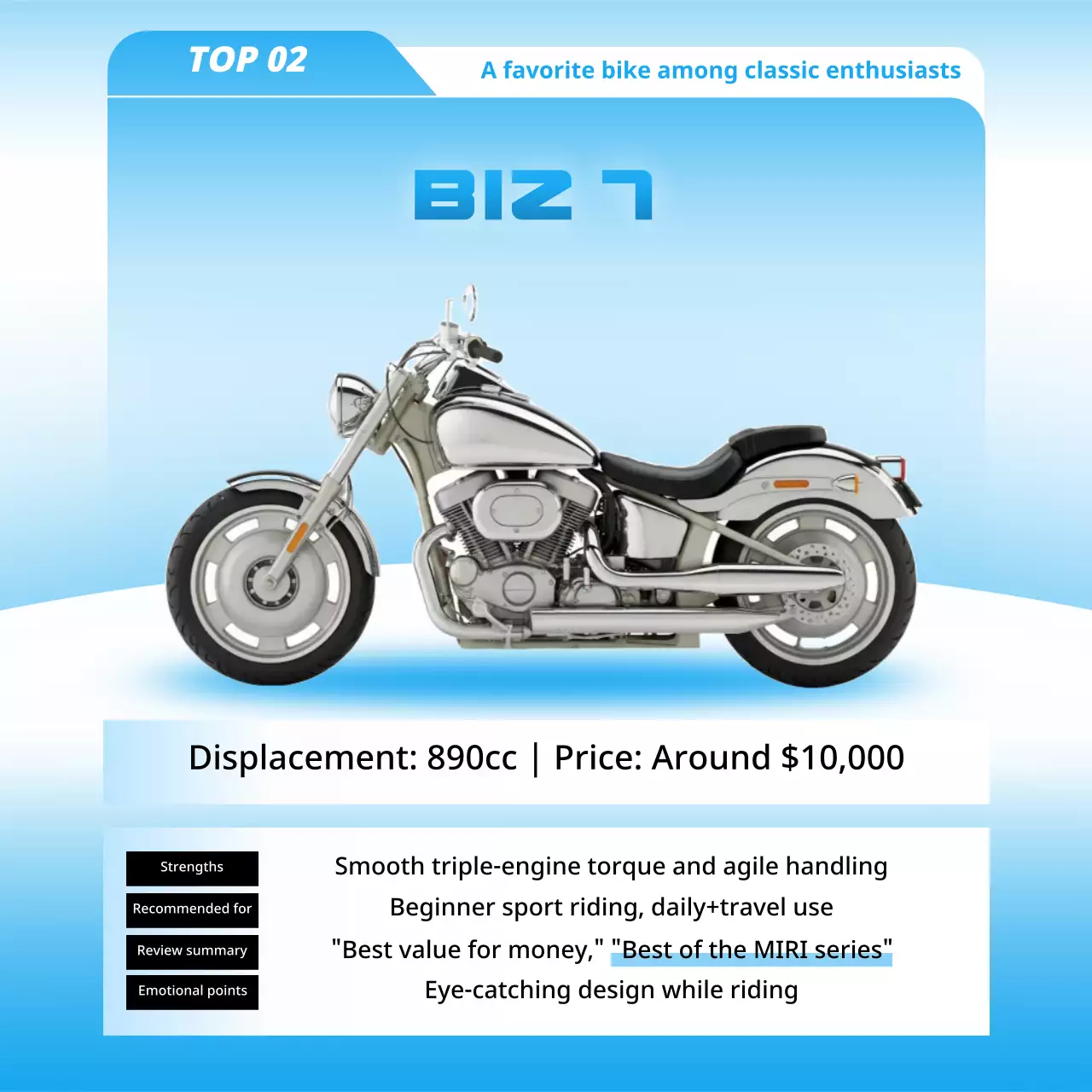 blue modern motorcycle promotion